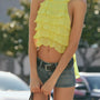 Tiered Ruffle Halter Crop Top