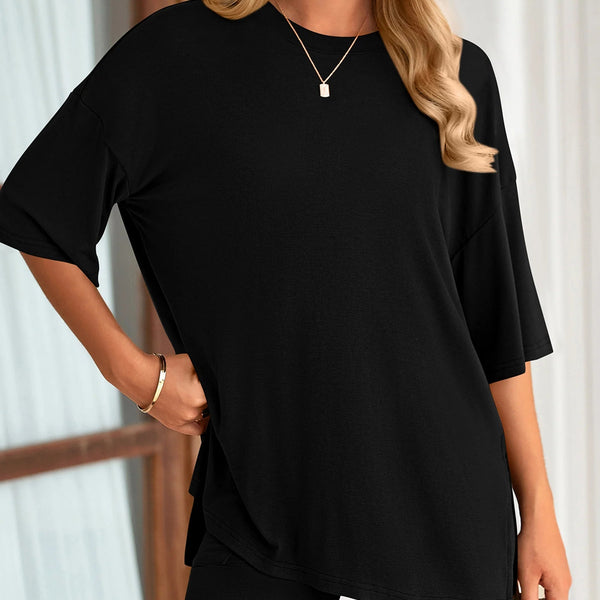 Women's Two Piece Lounge Set Summer Casual Oversized Shirts
