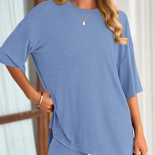 Women's Two Piece Lounge Set Summer Casual Oversized Shirts