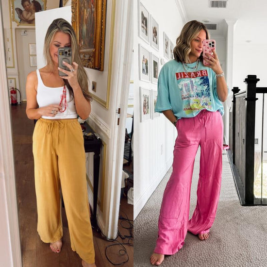 Flowy Drawstring Wide-Leg Pants