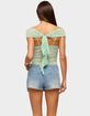 Mesh Lace Trim Crop Top