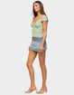 Mesh Lace Trim Crop Top