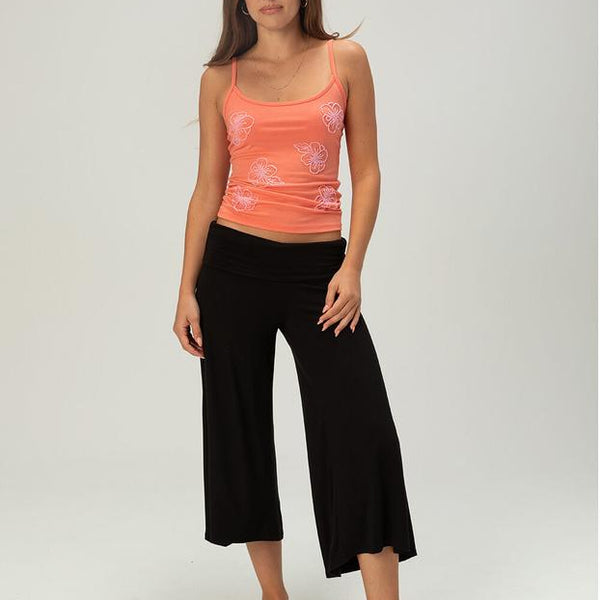 Wide-Leg Culotte Pants