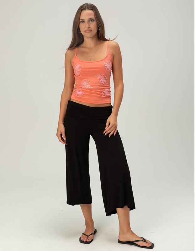 Wide-Leg Culotte Pants
