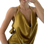 Satin Cowl Neck Halter Top