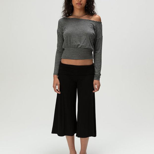 Wide-Leg Culotte Pants