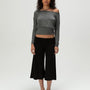 Wide-Leg Culotte Pants
