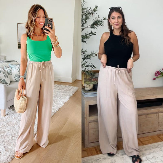 Flowy Drawstring Wide-Leg Pants