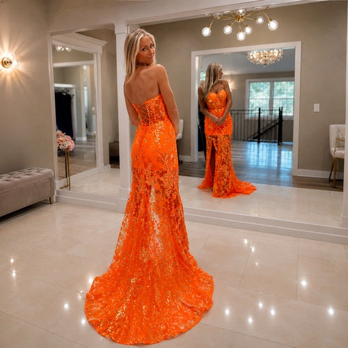 Robes sirène orange